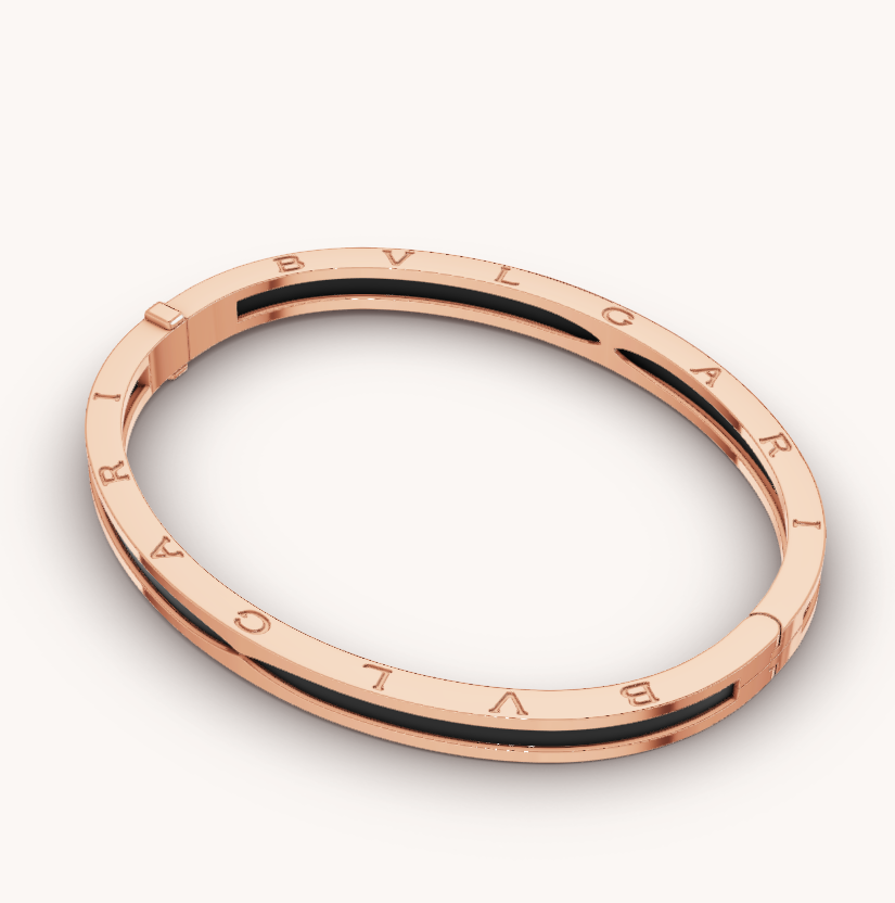 [⭐Hyrra Jewelry]ZERO 1 PINK GOLD WITH BLACK CERAMIC BRACELET