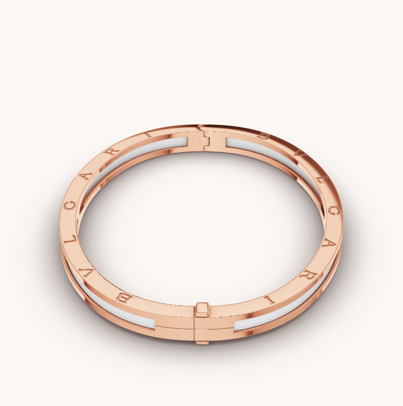 [⭐Hyrra Jewelry]ZERO 1 PINK GOLD WITH WHITE CERAMIC BRACELET