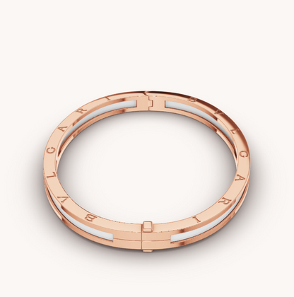 [⭐Hyrra Jewelry]ZERO 1 PINK GOLD WITH WHITE CERAMIC BRACELET