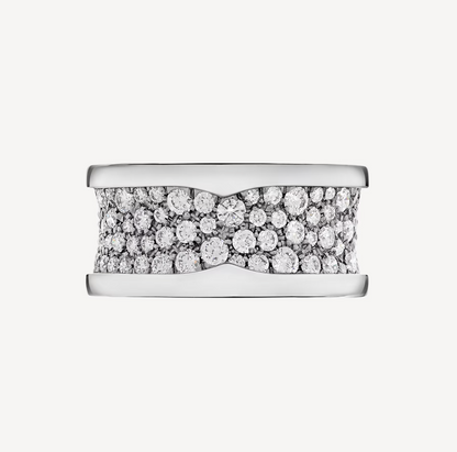 [⭐Hyrra Jewelry]ZERO 1 WITH PAVED DIAMONDS ON THE SPIRAL RING