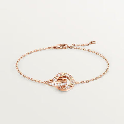 [⭐Hyrra Jewelry]LOVE DOUBLE RING FULL DIAMOND BRACELET
