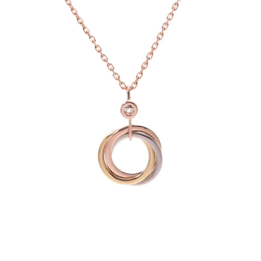 [⭐Hyrra Jewelry]TRINITY SILVER GOLD PINK GOLD NECKLACE