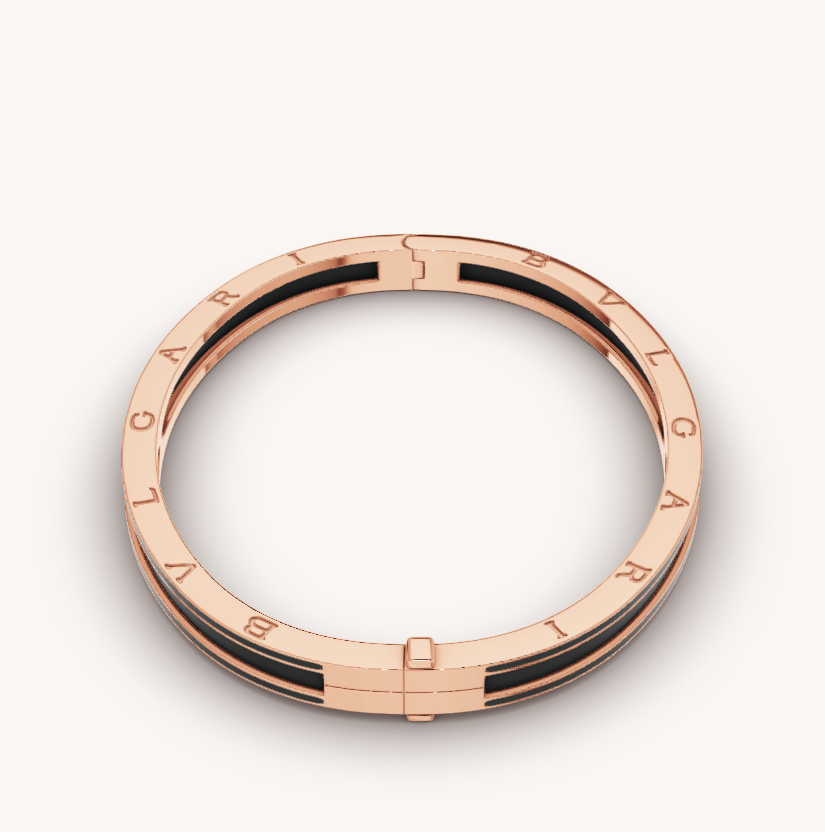 [⭐Hyrra Jewelry]ZERO 1 PINK GOLD WITH MATTE BLACK CERAMIC BRACELET