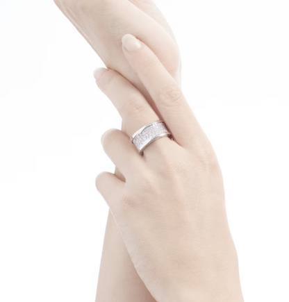 [⭐Hyrra Jewelry]ZERO 1 WITH PAVED DIAMONDS ON THE SPIRAL RING