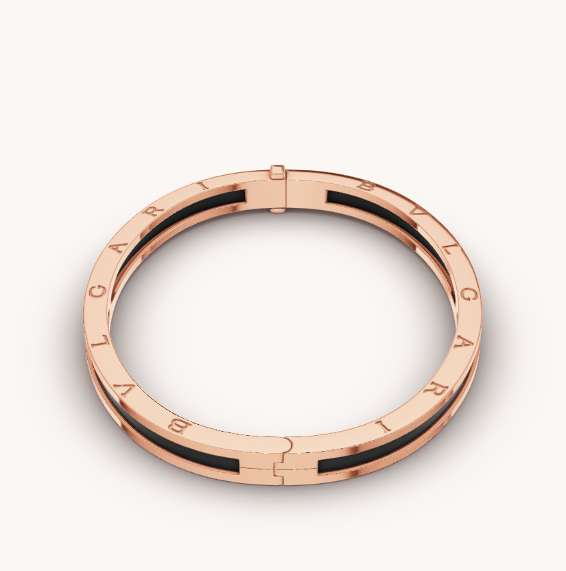 [⭐Hyrra Jewelry]ZERO 1 PINK GOLD WITH BLACK CERAMIC BRACELET