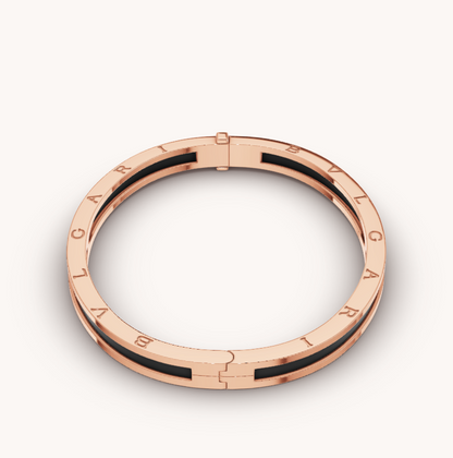 [⭐Hyrra Jewelry]ZERO 1 PINK GOLD WITH BLACK CERAMIC BRACELET