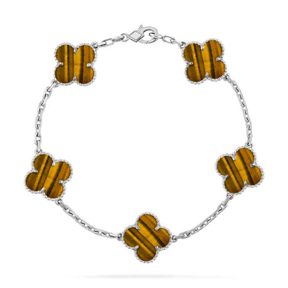 [⭐Hyrra Jewelry] CLOVER 5 MOTIFS TIGER EYE BRACELET COLLECTION