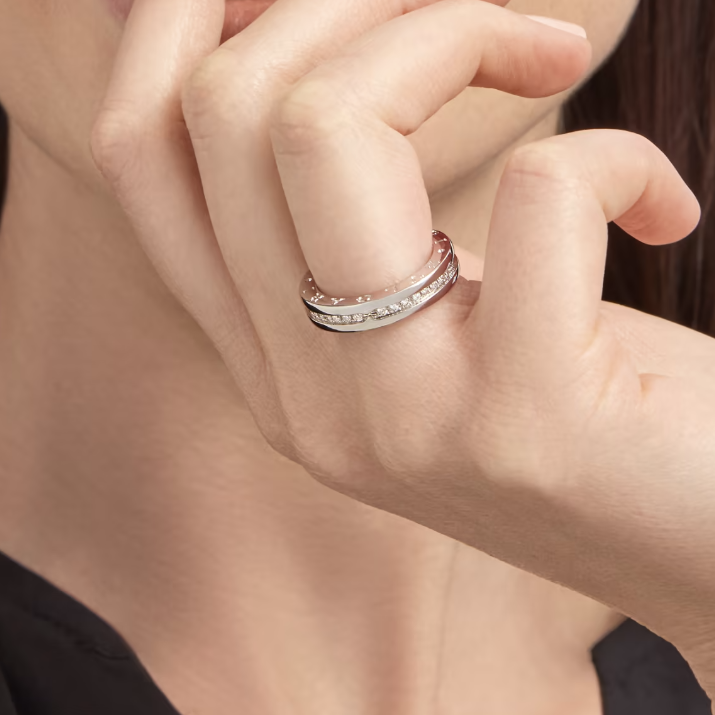 [⭐Hyrra Jewelry]ZERO 1 ONE-BAND PAVED DIAMONDS ON THE SPIRAL RING