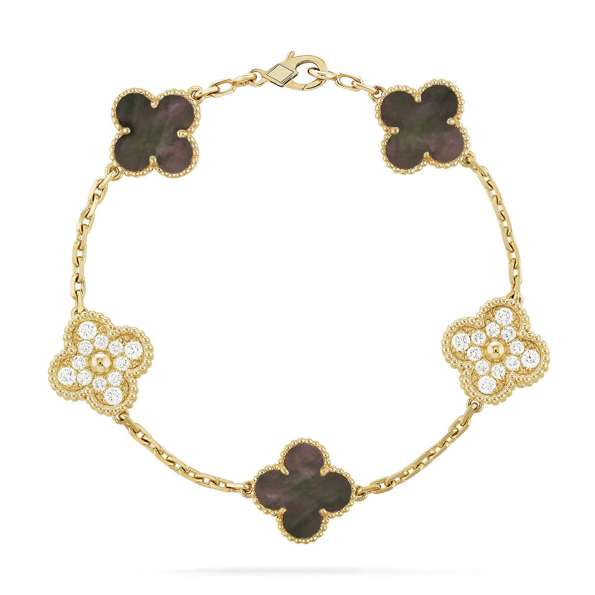 [⭐Hyrra Jewelry] CLOVER 5 MOTIF GRAY MOP BRACELET COLLECTION