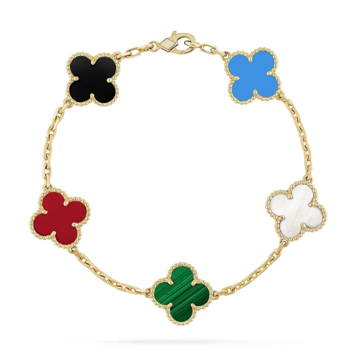 [⭐Hyrra Jewelry]CLOVER 5 MOTIFS MULTICOLOR BRACELET