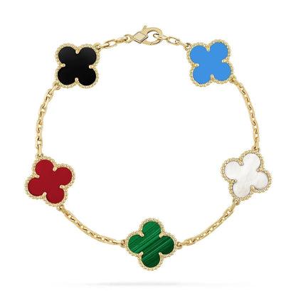 [⭐Hyrra Jewelry]CLOVER 5 MOTIFS MULTICOLOR BRACELET