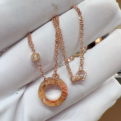 [⭐Hyrra Jewelry]LOVE NECKLACE 16MM 2 DIAMONDS