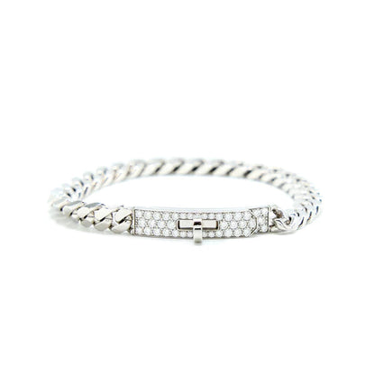 [⭐Hyrra Jewelry]KELLY CHAIN SILVER DIAMOND BRACELET