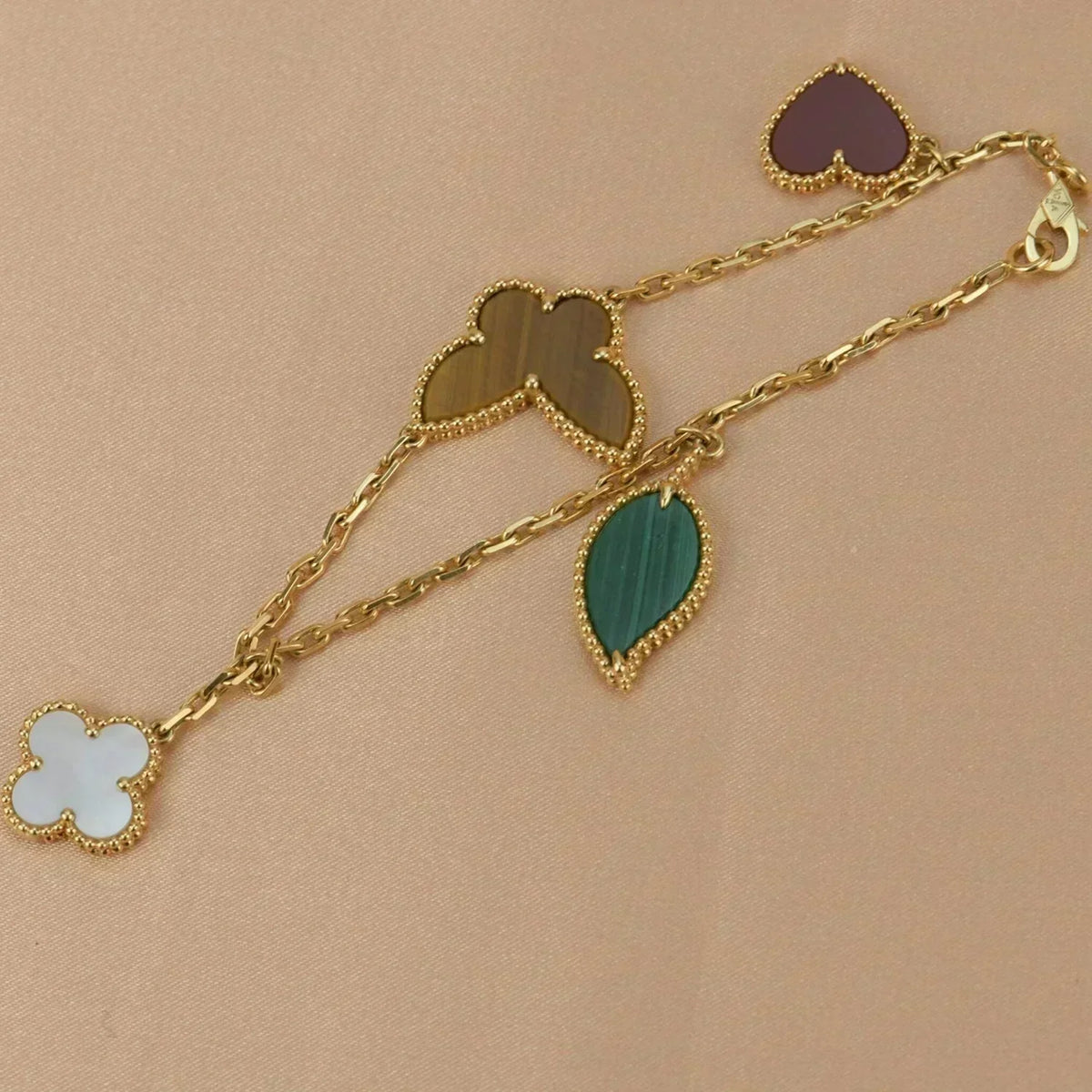 [⭐Hyrra Jewelry]LUCKY SPRING 5 MOTIF GOLD BRACELET