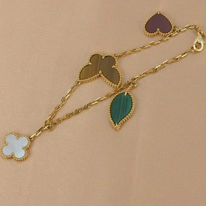 [⭐Hyrra Jewelry]LUCKY SPRING 5 MOTIF GOLD BRACELET
