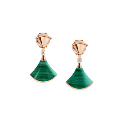 [⭐Hyrra Jewelry]DREAM MALACHITE PINK GOLD EARRINGS
