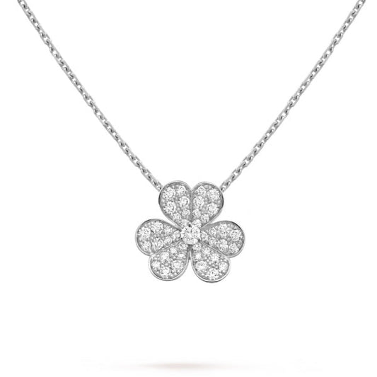 [⭐Hyrra Jewelry]CLOVER DIAMOND NECKLACE SILVER