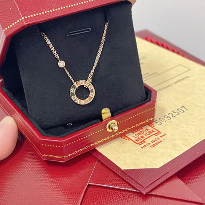 [⭐Hyrra Jewelry]LOVE NECKLACE 16MM 2 DIAMONDS