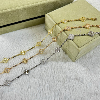 [⭐Hyrra Jewelry]CLOVER 6 MOTIF DIAMOND LASER BRACELET