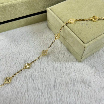 [⭐Hyrra Jewelry]CLOVER 6 MOTIF DIAMOND LASER BRACELET