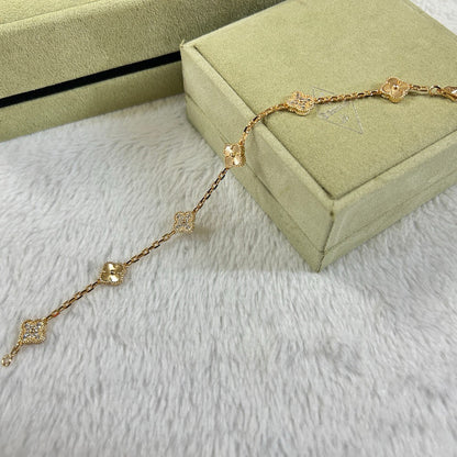 [⭐Hyrra Jewelry]CLOVER 6 MOTIF DIAMOND LASER BRACELET