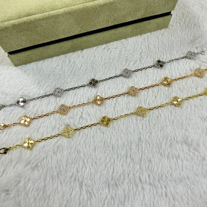 [⭐Hyrra Jewelry]CLOVER 6 MOTIF DIAMOND LASER BRACELET