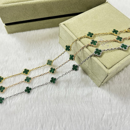 [⭐Hyrra Jewelry]CLOVER 6 MOTIF MALACHITE BRACELET