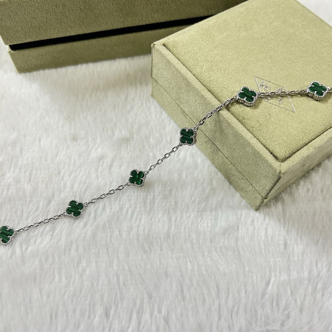 [⭐Hyrra Jewelry]CLOVER 6 MOTIF MALACHITE BRACELET