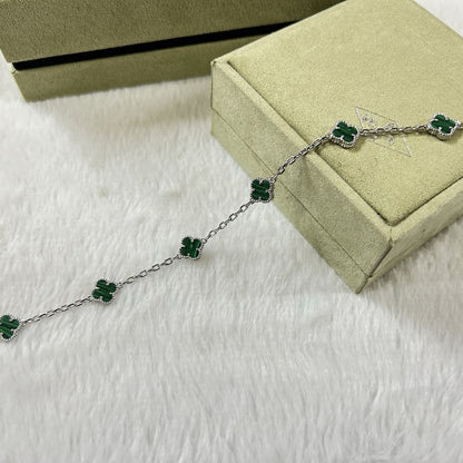 [⭐Hyrra Jewelry]CLOVER 6 MOTIF MALACHITE BRACELET