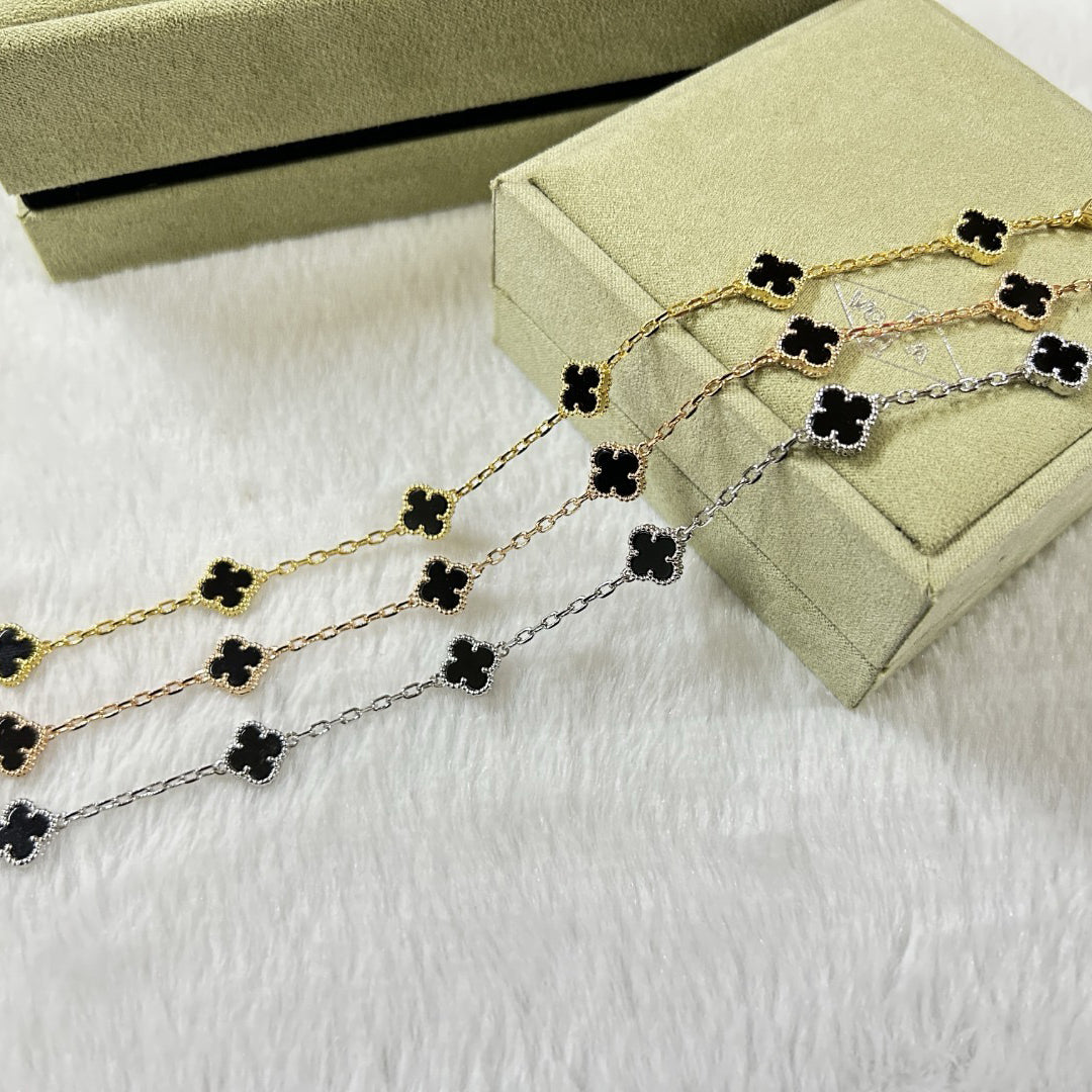 [⭐Hyrra Jewelry]CLOVER 6 MOTIF  ONYXS BRACELET