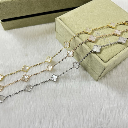 [⭐Hyrra Jewelry]CLOVER 6 MOTIF WHITE MOP BRACELET