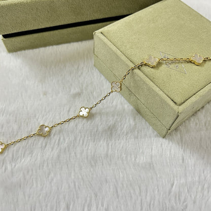 [⭐Hyrra Jewelry]CLOVER 6 MOTIF WHITE MOP BRACELET