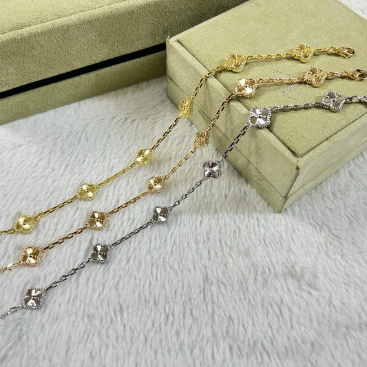 [⭐Hyrra Jewelry]CLOVER 6 MOTIF DIAMOND BRACELET