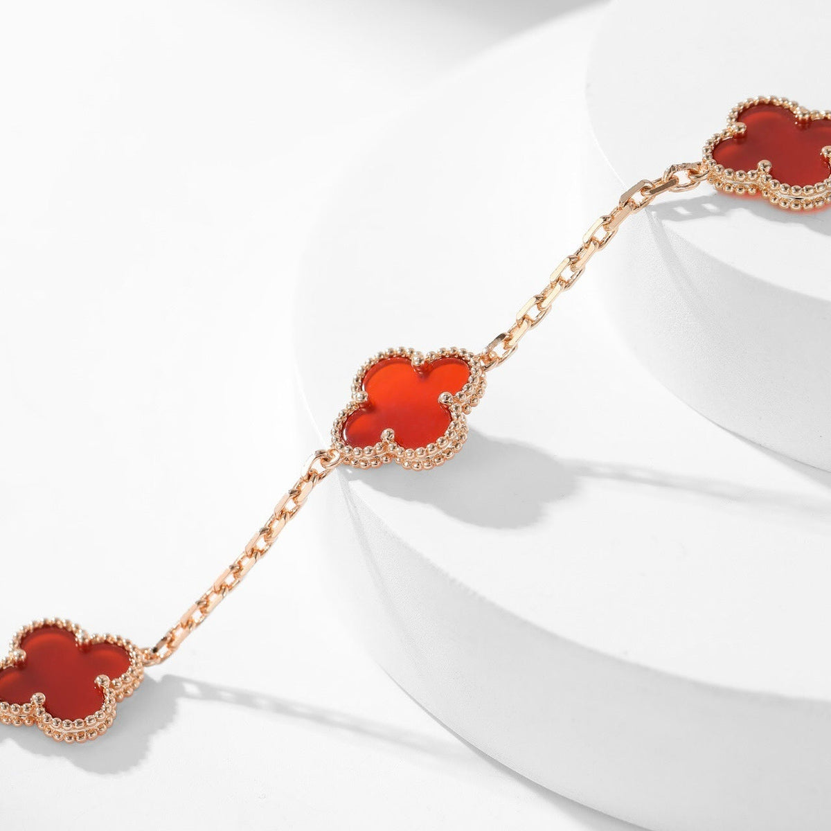 [⭐Hyrra Jewelry]CLOVER 10 MOTIFS CARNELIAN NECKLACE