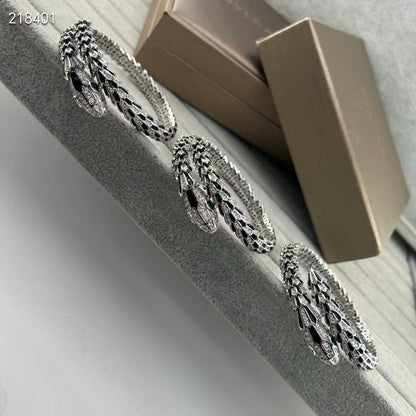 [⭐Hyrra Jewelry]NEW OBSIDIAN & DIAMOND SERPENT BRACELET