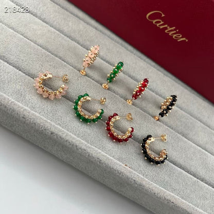 [⭐Hyrra Jewelry]NEW COLORED GEMSTONE COLLECTION SMALL HOOP EARRINGS