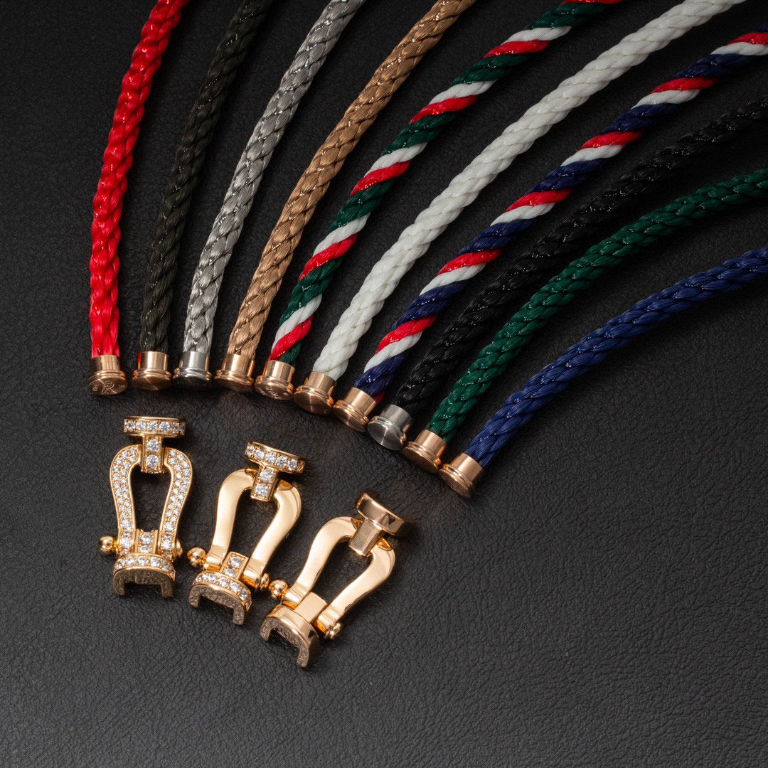 [⭐Hyrra Jewelry]FORCE LARGE HORSESHOE FULL DIAMOND BRACELET ROSE GOLD