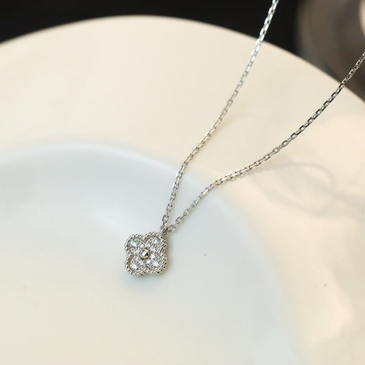 [⭐Hyrra Jewelry]CLOVER MINI 9.5MM PENDANT DIAMOND NECKLACE