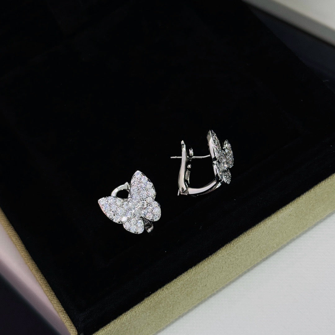 [⭐Hyrra Jewelry]BUTTERFLY ALL DIAMOND EARRINGS