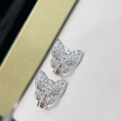 [⭐Hyrra Jewelry]BUTTERFLY ALL DIAMOND EARRINGS