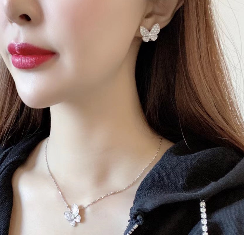[⭐Hyrra Jewelry]BUTTERFLY ALL DIAMOND EARRINGS
