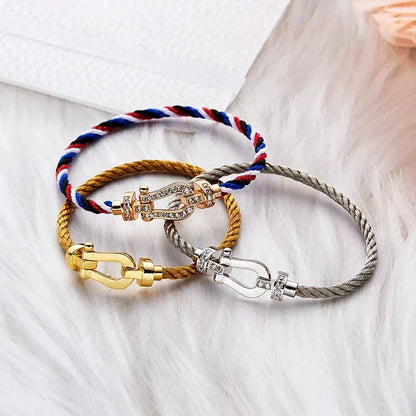 [⭐Hyrra Jewelry]FORCE LARGE HORSESHOE NO DIAMOND BRACELET GOLD