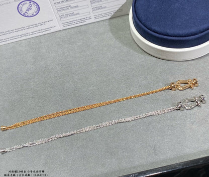 [⭐Hyrra Jewelry]FORCE SMALL HORSESHOE  DIAMOND CHAIN ROPE BRACELET