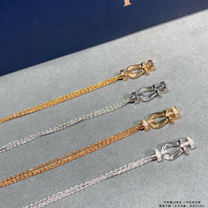 [⭐Hyrra Jewelry]FORCE SMALL HORSESHOE  DIAMOND CHAIN ROPE BRACELET