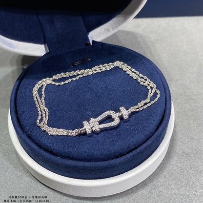 [⭐Hyrra Jewelry]FORCE SMALL HORSESHOE  DIAMOND CHAIN ROPE BRACELET