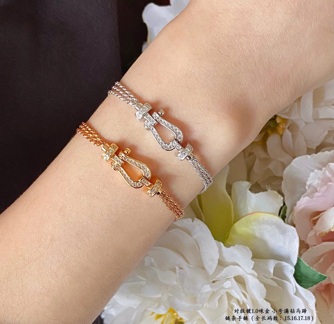 [⭐Hyrra Jewelry]FORCE SMALL HORSESHOE  DIAMOND CHAIN ROPE BRACELET