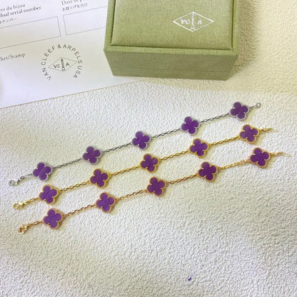[⭐Hyrra Jewelry] CLOVER 5 MOTIF VIOLET BRACELET COLLECTION