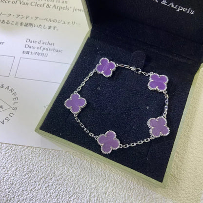 [⭐Hyrra Jewelry] CLOVER 5 MOTIF VIOLET BRACELET COLLECTION