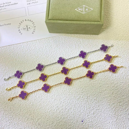 [⭐Hyrra Jewelry] CLOVER 5 MOTIF VIOLET BRACELET COLLECTION