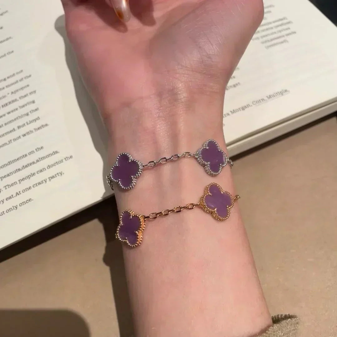 [⭐Hyrra Jewelry] CLOVER 5 MOTIF VIOLET BRACELET COLLECTION